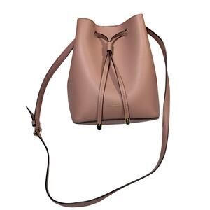 Ralph Lauren Dryden Debby Pink Mini Leather Bucket Drawstring Bag